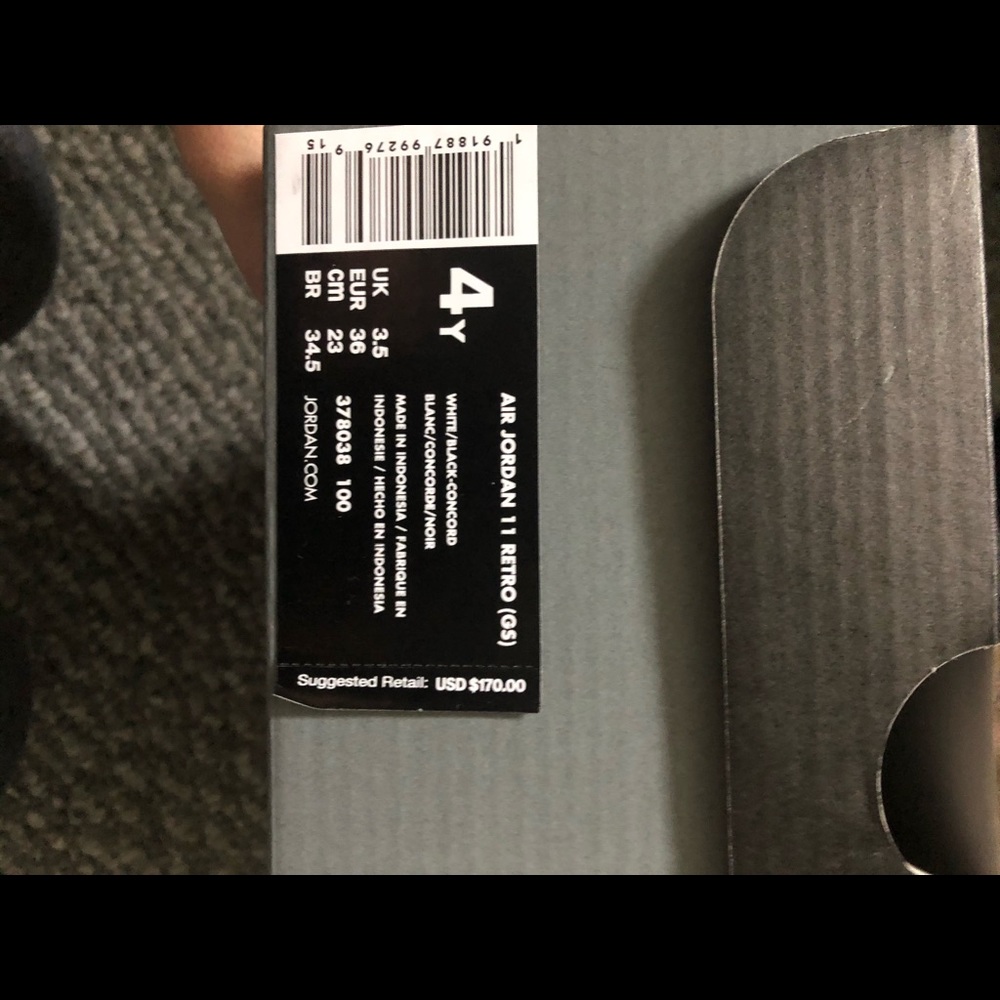 New Size4 Boys Jordan 11 Retro Concord (2018)